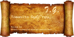 Tomasits György névjegykártya
