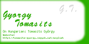 gyorgy tomasits business card